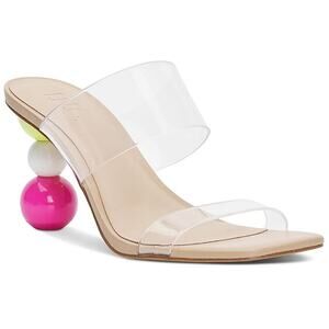 INC INTL Concept Women Lomari Double Strap Slide Sandal Size US 7.5M Clear Vinyl